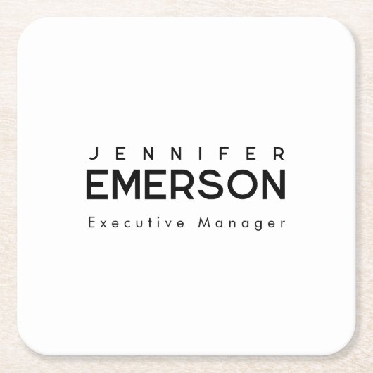 Professioneller minimalistischer moderner Plain Rechteckiger Pappuntersetzer (Vorderseite)
