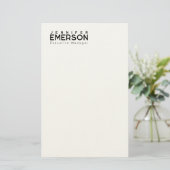 Professioneller minimalistischer moderner Plain-St Briefpapier (Stehend Vorderseite)
