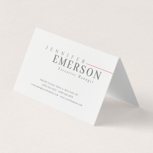 Professioneller minimalistischer moderner Plain Visitenkarten (Vorderseite)