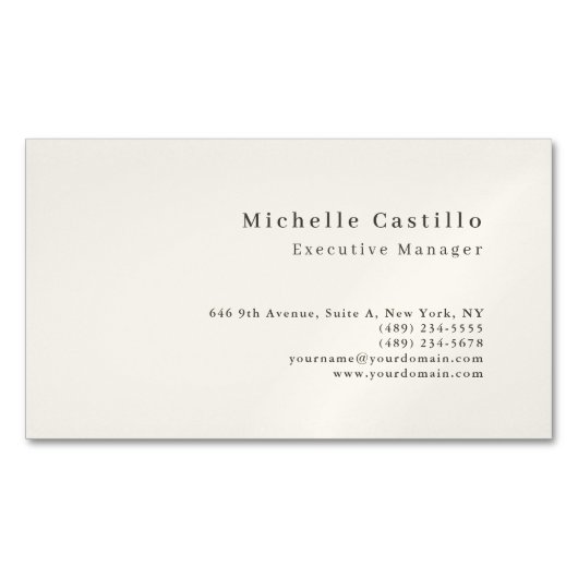 Professioneller minimalistischer Modernismus Magnetische Visitenkarte (Vorderseite)