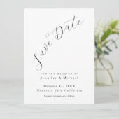 Professioneller minimalistischer schlichter modern save the date (Stehend Vorderseite)