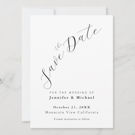 Professioneller minimalistischer schlichter modern save the date (Vorderseite)