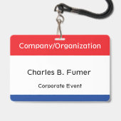 Professioneller Mitarbeiter-Event-Name-Tag Ausweis (Vorderseite mit Lanyard)