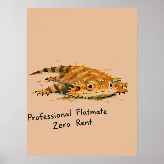 Professioneller Mitbewohner Null Miete Bartagame K Poster (Vorne)