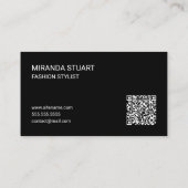Professioneller Mode-Stylist mit modernem Skript Visitenkarte (Rückseite)
