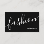 Professioneller Mode-Stylist mit modernem Skript Visitenkarte (Vorderseite)