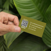Professioneller moderner grüner QR-Code für Fotos Visitenkarte