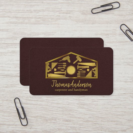 Professioneller moderner Heimwerker-Handwerker Visitenkarte (Vorderseite/Rückseite Beispiel)