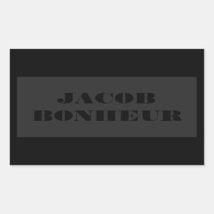 Professioneller moderner Name Dunkelgrau & Schwa Rechteckiger Aufkleber