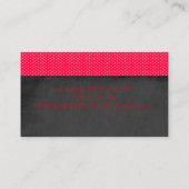 Professioneller, moderner Niedlicher Red Dots-Blac Visitenkarte (Rückseite)