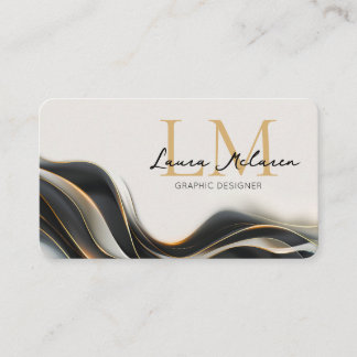 Professioneller Monogramm-Schleier Schwarz Visitenkarte