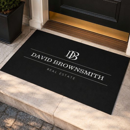 Professioneller Monogrammakler Immobilien Schwarz Fußmatte