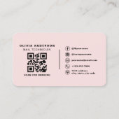 Professioneller Nageldesigner Foto QR Code Visitenkarte (Rückseite)