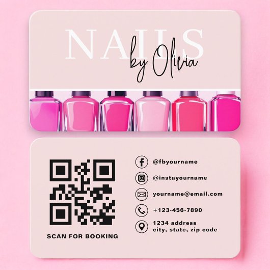 Professioneller Nageldesigner Foto-QR-Code Visitenkarte