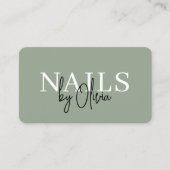 Professioneller Nageldesigner Sage Green QR Code Visitenkarte (Vorderseite)