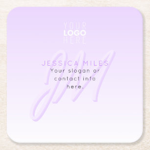 Professioneller Name & Slogan Vorlage   Helllila Rechteckiger Pappuntersetzer