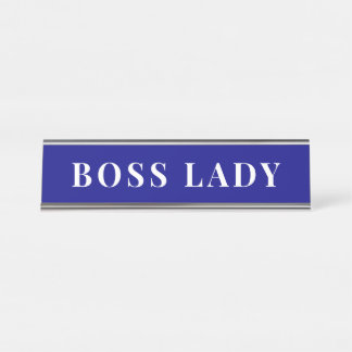 Professioneller Navy Blau Boss Lady Schreibtisch M Schreibtischnamensplakette