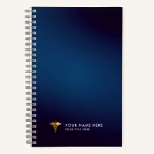 Professioneller Navy Blau Gold Caduceus Medizinisc