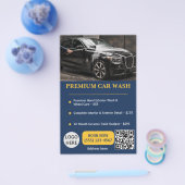 Professioneller Navy-Gold-Autowaschservice Flyer (Einzeln)