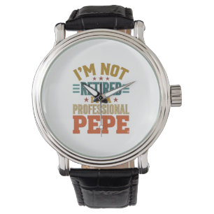 Professioneller Pepe Ruhestand Vintage-Typografie- Armbanduhr