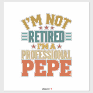 Professioneller Pepe Ruhestand Vintage-Typografie- Aufkleber