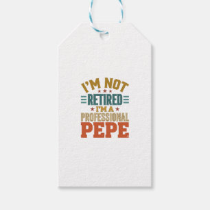 Professioneller Pepe Ruhestand Vintage-Typografie- Geschenkanhänger