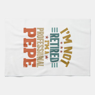Professioneller Pepe Ruhestand Vintage-Typografie- Geschirrtuch
