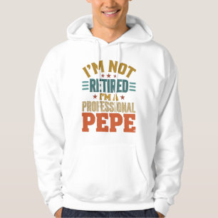 Professioneller Pepe Ruhestand Vintage-Typografie- Hoodie