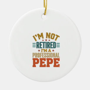 Professioneller Pepe-Ruhestand Vintage-Typografie- Keramik Ornament