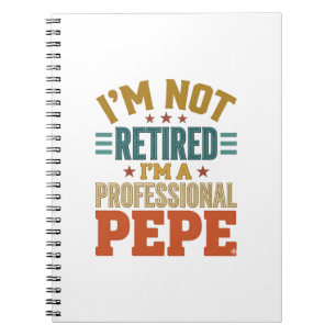 Professioneller Pepe Ruhestand Vintage-Typografie- Notizblock
