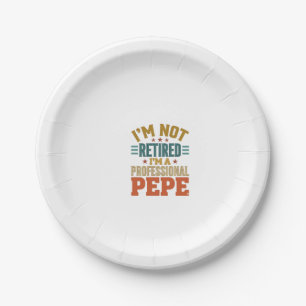 Professioneller Pepe-Ruhestand Vintage-Typografie- Pappteller