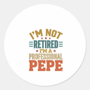 Professioneller Pepe Ruhestand Vintage-Typografie- Runder Aufkleber