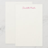 Professioneller Pink Weiß Manager Berater Chef Briefpapier (Vorne/Hinten)