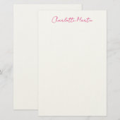 Professioneller Pink Weiß Manager Berater Chef Briefpapier (Vorne/Hinten)