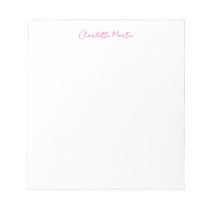 Professioneller Pink Weiß Manager Berater Chef Notizblock