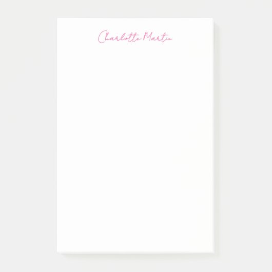 Professioneller Pink Weiß Manager Berater Chef Post-it Klebezettel (Vorderseite)