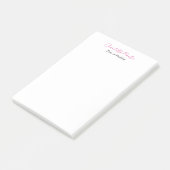 Professioneller Pink Weiß Manager Berater Chef Post-it Klebezettel (angewinkelt)
