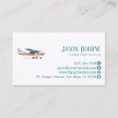 Professioneller QR-Code Cessna Flugzeug Blau Benut Visitenkarte (Vorderseite)