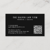 Professioneller QR-Code Firmenmitarbeiter Schwarz Visitenkarte (Vorderseite)