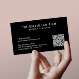 Professioneller QR-Code Firmenmitarbeiter Schwarz Visitenkarte