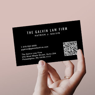 Professioneller QR-Code Firmenmitarbeiter Schwarz Visitenkarte