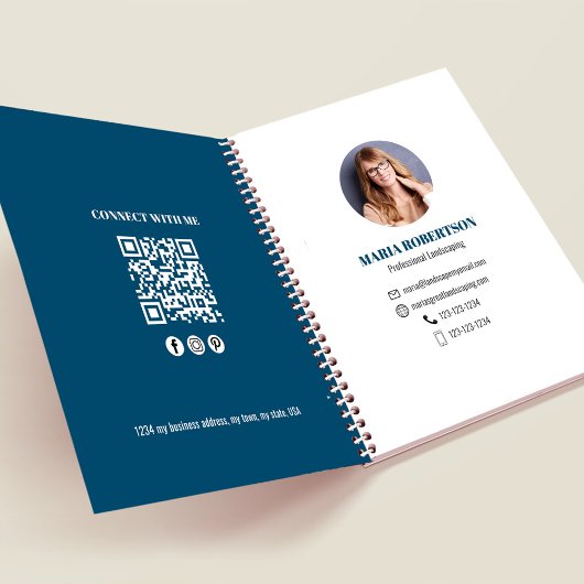 Professioneller QR-Code für Foto-Geschäfte Blau Notizblock