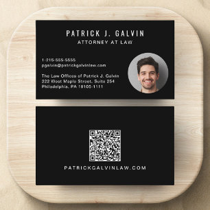 Professioneller QR-Code für Fotos in Schwarz Visitenkarte