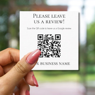 Professioneller QR-Code Google-Bewertung Quadratische Visitenkarte