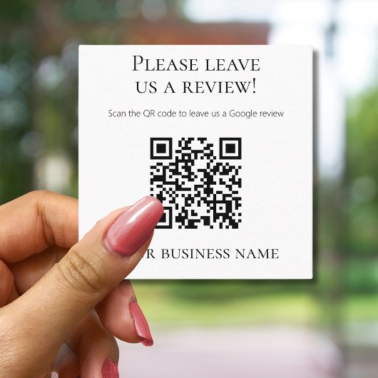 Professioneller QR-Code Google-Bewertung Quadratische Visitenkarte