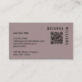Professioneller QR-Code Grau Pink Monogramm Minima Visitenkarte (Rückseite)