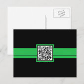 professioneller QR-Code : grüne Schleife Postkarte (Vorne/Hinten)