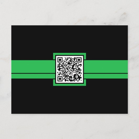 professioneller QR-Code : grüne Schleife Postkarte (Vorderseite)