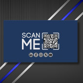 Professioneller QR-Code Luftfahrt Navy Blau Weiß Visitenkarte