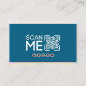 Professioneller QR-Code Luftfahrt Pilot Blau und W Visitenkarte (Rückseite)